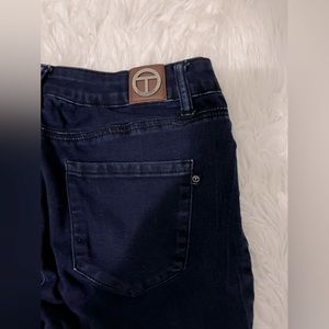 Tahari navy skinny jean/ankle pants